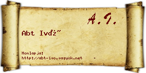 Abt Ivó névjegykártya
