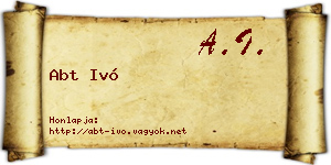 Abt Ivó névjegykártya